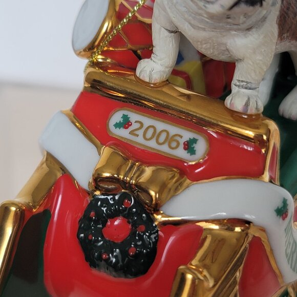 The Danbury Mint 2006 and 2008  English Bulldog Annual Christmas Ornaments Set 2 - Picture 9 of 16